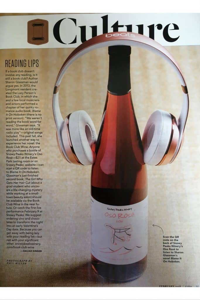 full-color image of feature article on The Book Club Wine in Feb 2018 issue of 5280 Magazine